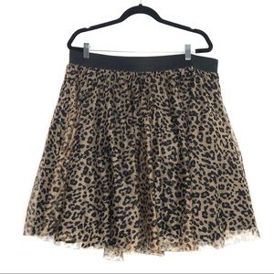 Torrid Leopard Print And Tulle Skirt 2X